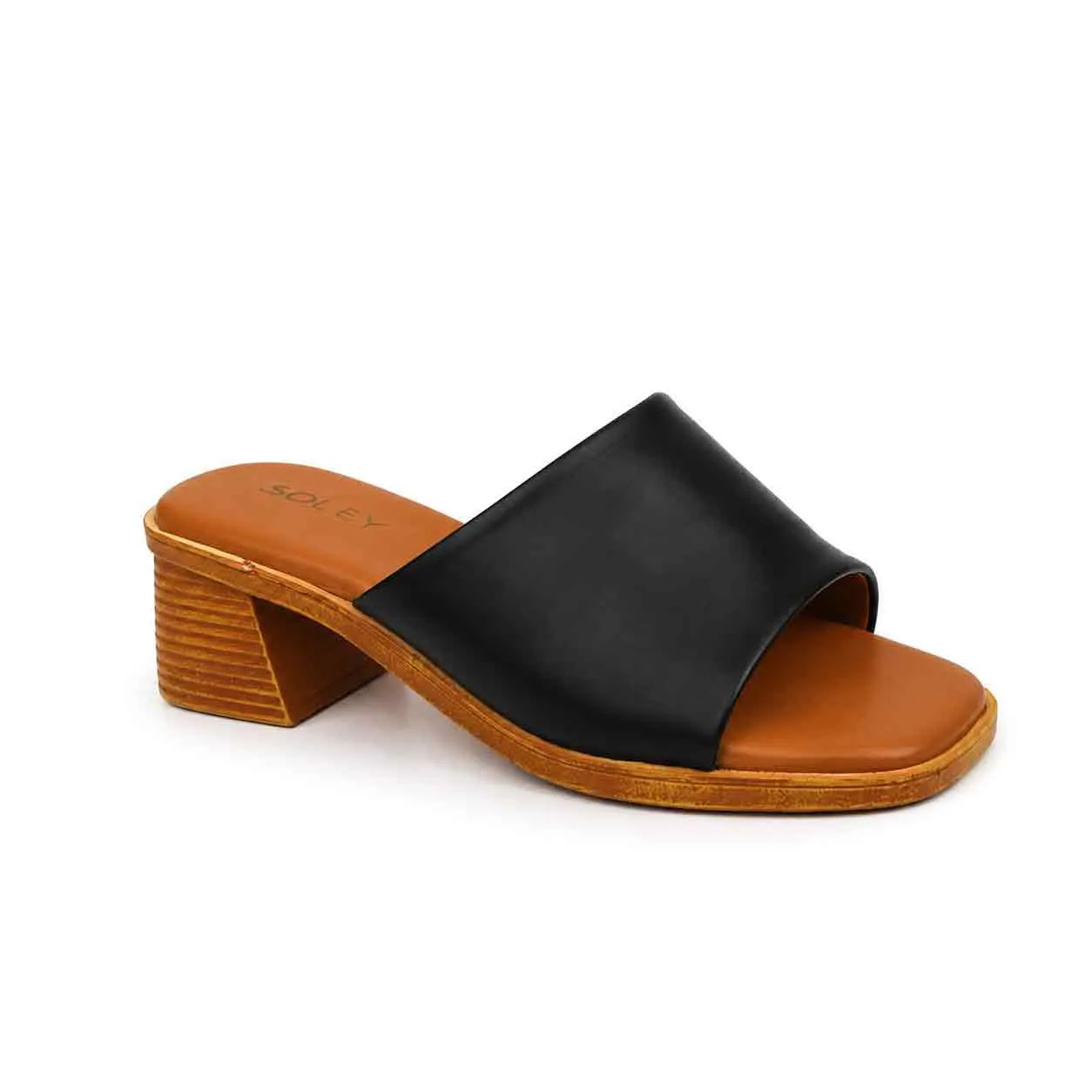 Sandale a demi talon pour femme 500-25 noir